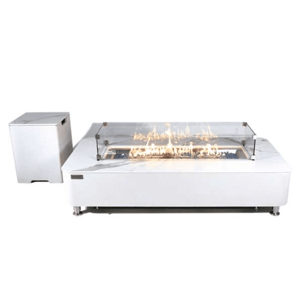 Elementi Plus Athens Porcelain Top Fire Table OFP102BW