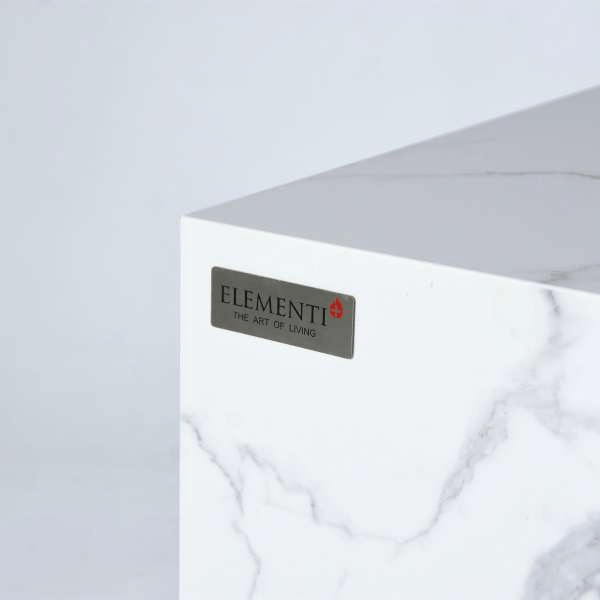 Elementi Plus Carrara Marble Porcelain Fire Table OFP121BW