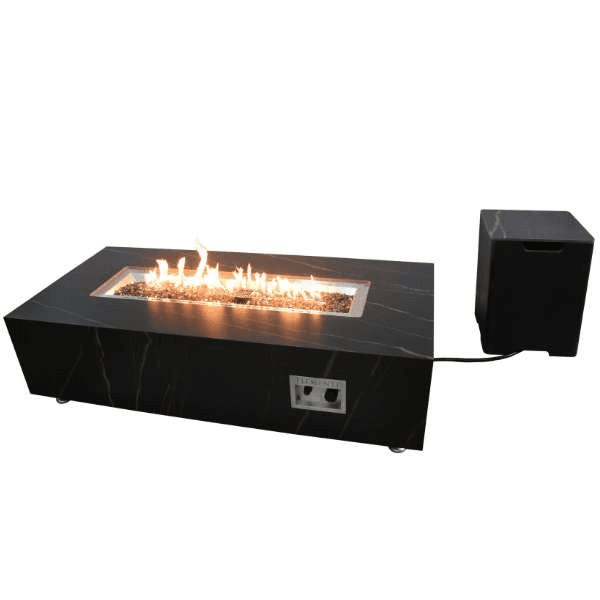 Elementi Plus Varna Marble Porcelain Fire Table OFP121BB