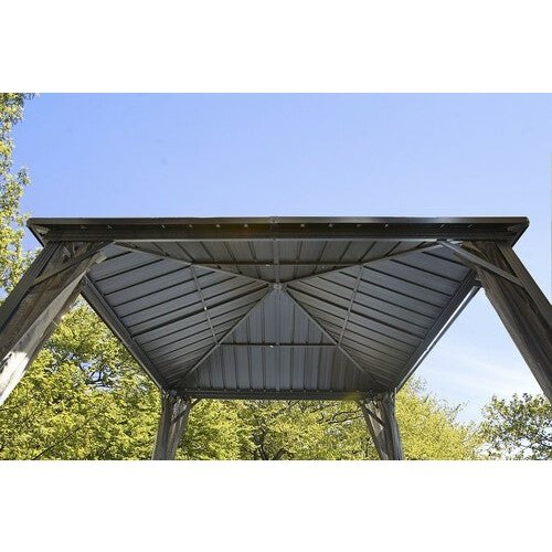 Sojag Gazebo 10 x 12 ft. Dakota No.53 Gazebo Steel Roof, Dark Brown