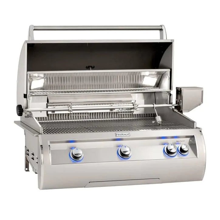 Fire Magic Echelon Diamond E790i 36" Propane Gas Built-In Grill w/ Backburner, Rotisserie Kit and Analog Thermometer - E790I-8EAP