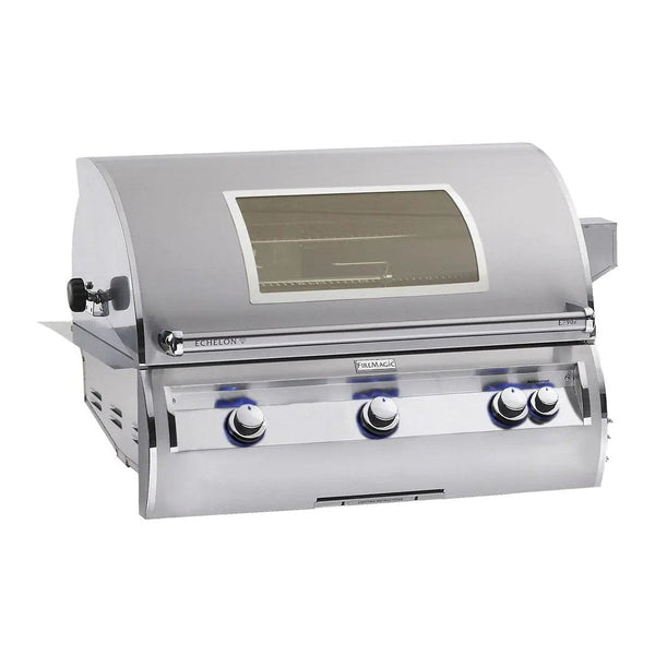 Fire Magic Echelon Diamond E790i 36" Propane Gas Built-In Grill w/ Backburner, Rotisserie Kit, Magic View Window and Analog Thermometer - E790I-8EAP-W