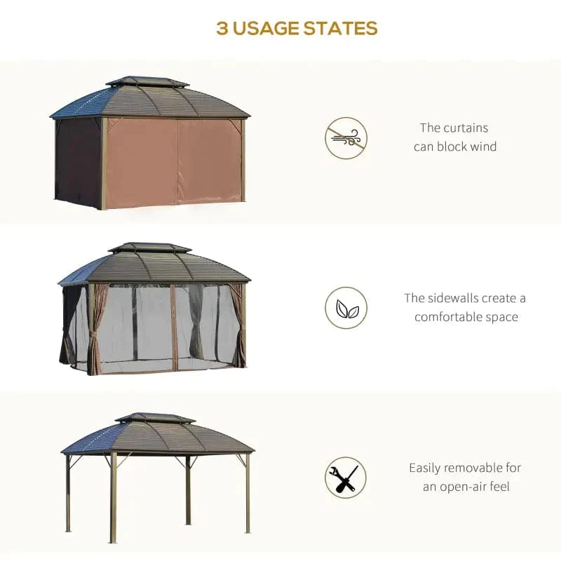 Outsunny 10x12 Hardtop Gazebo - 84C-205