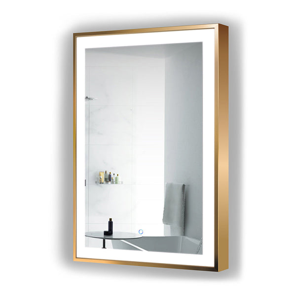 Krugg Soho 24" X 36" Gold LED Bathroom Mirror SOHO2436G - Backyard Provider