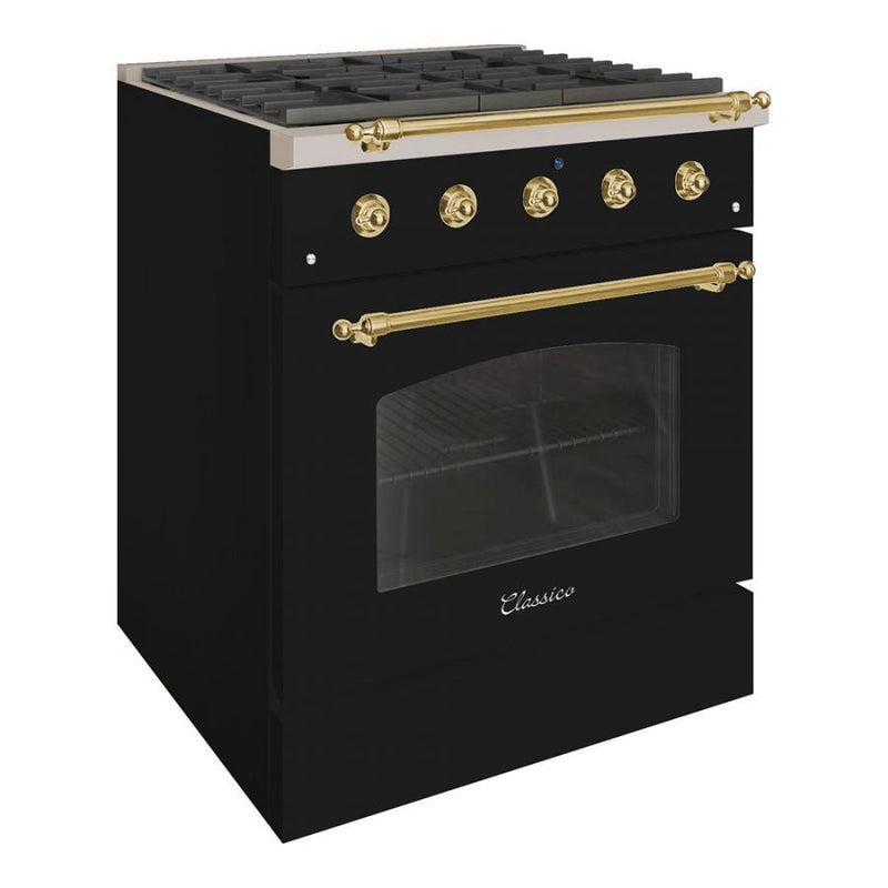 Hallman CLASSICO 30" 4.2 Cu.Ft. 4 Burner Freestanding Dual Fuel Range and Electric Oven - HCLRDF30