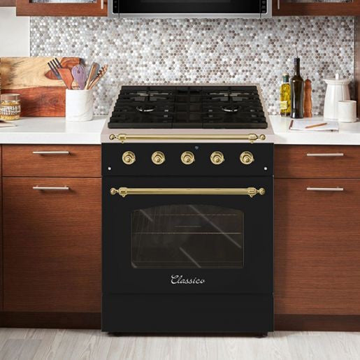 Hallman CLASSICO 30" 4.2 Cu.Ft. 4 Burner Freestanding All Gas Range and Gas Oven - HCLRG30