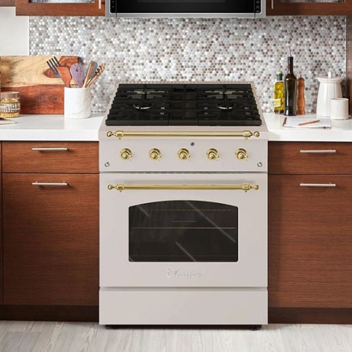 Hallman CLASSICO 30" 4.2 Cu.Ft. 4 Burner Freestanding Dual Fuel Range and Electric Oven - HCLRDF30