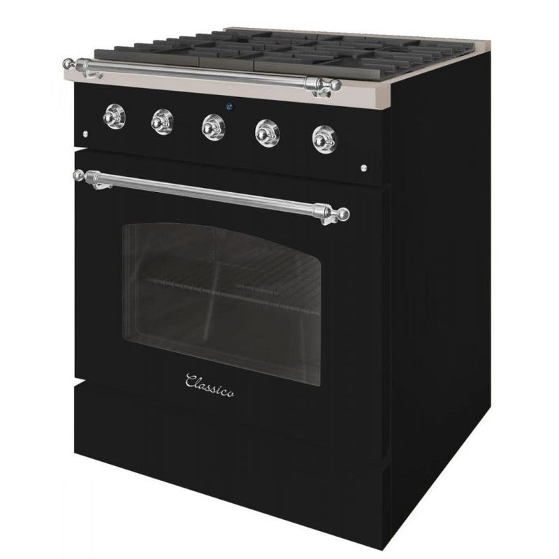 Hallman CLASSICO 30" 4.2 Cu.Ft. 4 Burner Freestanding Dual Fuel Range and Electric Oven - HCLRDF30