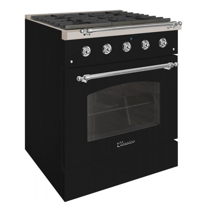 Hallman CLASSICO 30" 4.2 Cu.Ft. 4 Burner Freestanding Dual Fuel Range and Electric Oven - HCLRDF30