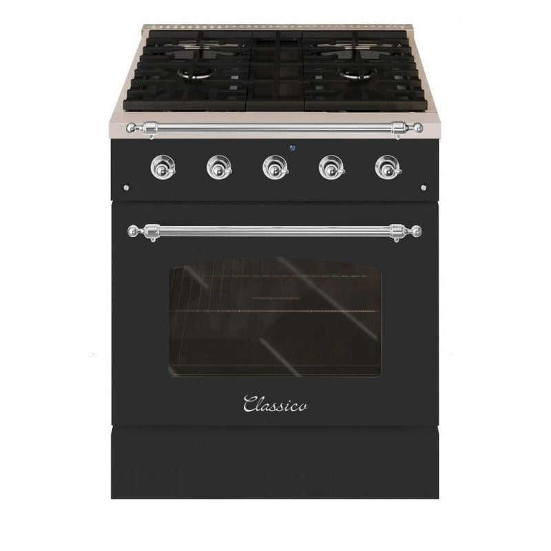 Hallman CLASSICO 30" 4.2 Cu.Ft. 4 Burner Freestanding Dual Fuel Range and Electric Oven - HCLRDF30