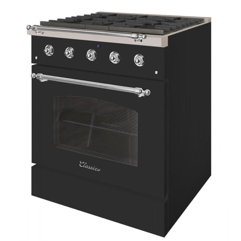 Hallman CLASSICO 30" 4.2 Cu.Ft. 4 Burner Freestanding Dual Fuel Range and Electric Oven - HCLRDF30