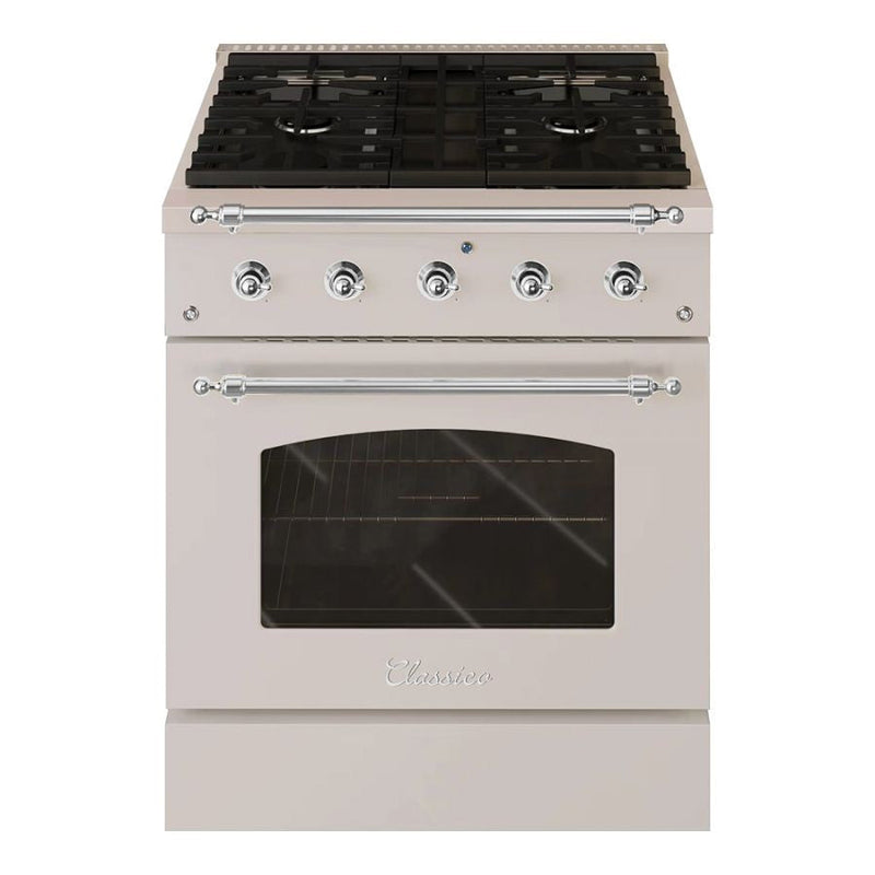 Hallman CLASSICO 30" 4.2 Cu.Ft. 4 Burner Freestanding Dual Fuel Range and Electric Oven - HCLRDF30