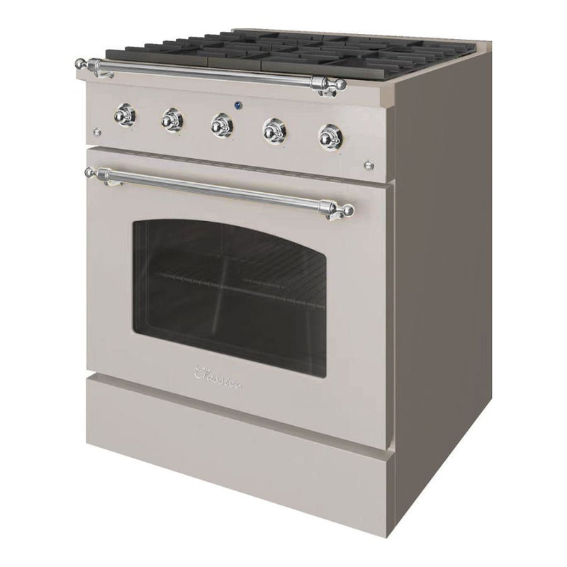 Hallman CLASSICO 30" 4.2 Cu.Ft. 4 Burner Freestanding Dual Fuel Range and Electric Oven - HCLRDF30