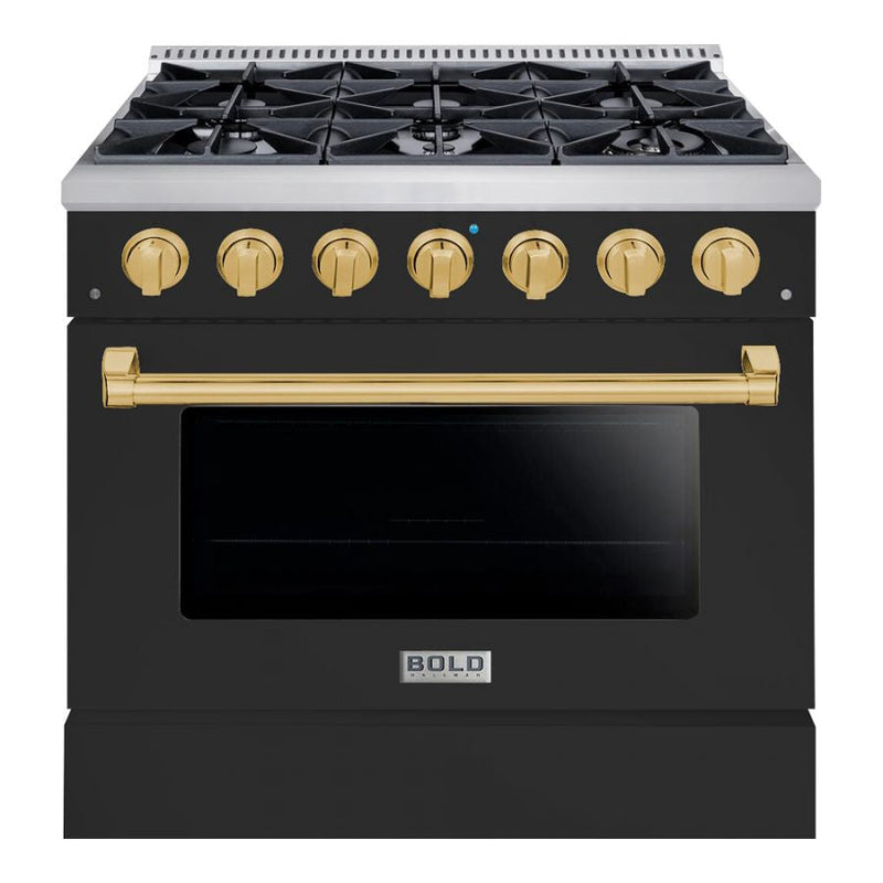 Hallman BOLD 36” 5.2 Cu.Ft. 6 Burner Freestanding All Gas Range and Gas Oven - HBRG36