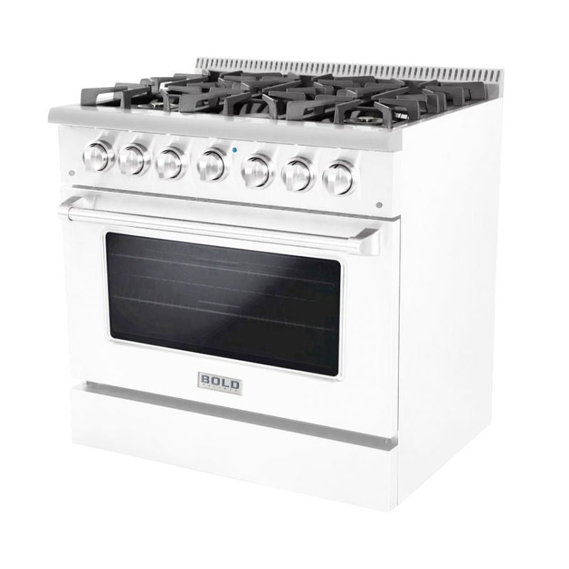 Hallman BOLD 36” 5.2 Cu.Ft. 6 Burner Freestanding All Gas Range and Gas Oven - HBRG36