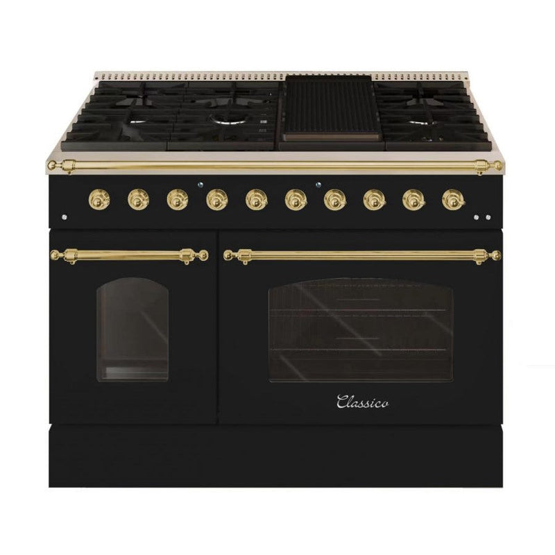 Hallman CLASSICO 48” 6.7 Cu.Ft. 8 Burner Freestanding All Gas Range and Gas Oven - HCLRG48