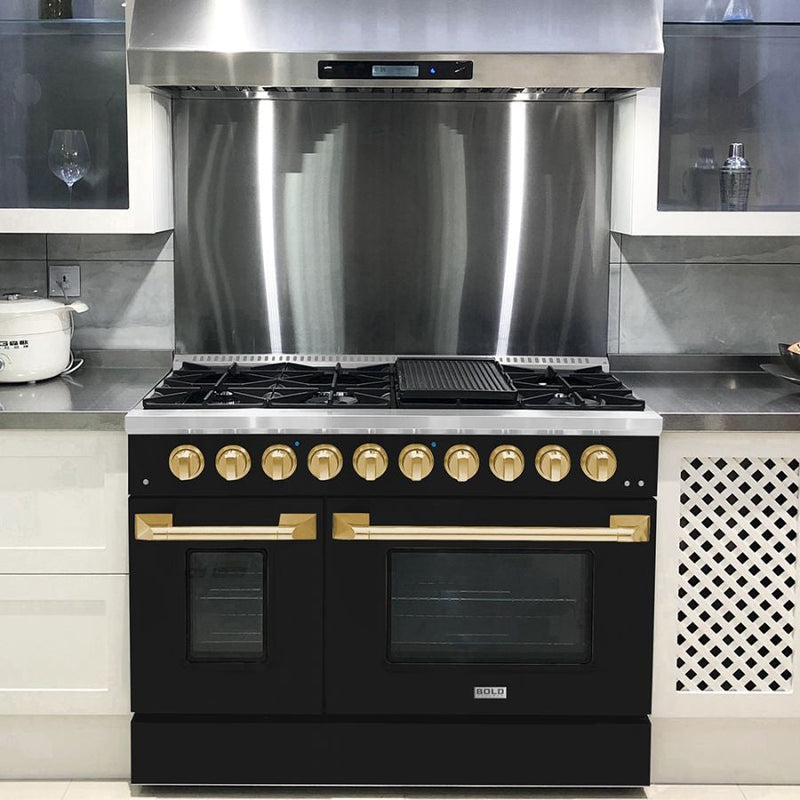 Hallman BOLD 48” 6.7 Cu.Ft. 8 Burner Freestanding All Gas Range and Gas Oven - HBRG48