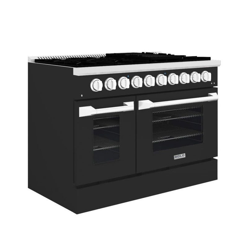 Hallman BOLD 48” 6.7 Cu.Ft. 8 Burner Freestanding All Gas Range and Gas Oven - HBRG48