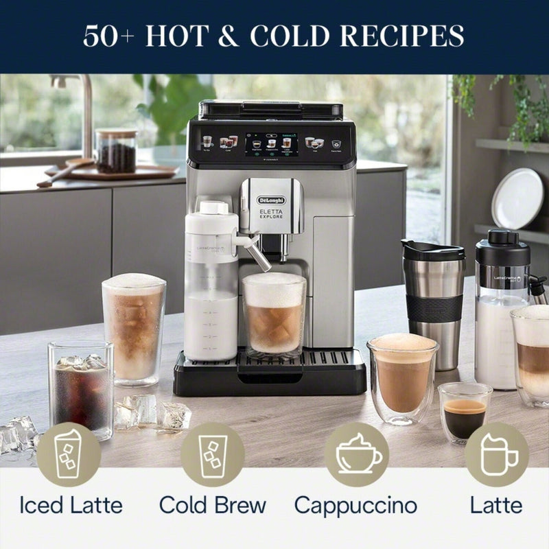 De'Longhi Eletta Explore Fully Automatic Espresso Machine with Cold Brew ECAM45086S