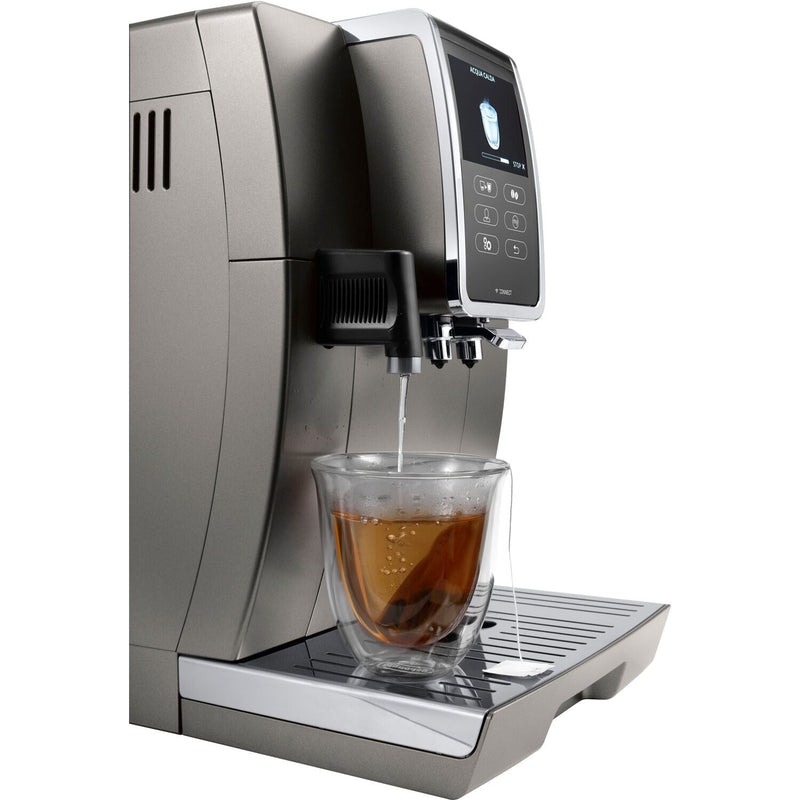 De'Longhi Dinamica Plus, Smart Coffee and Espresso Super Automatic Machine with Coffee Link Connectivity App and Automatic Milk Frother in Titanium ECAM37095TI