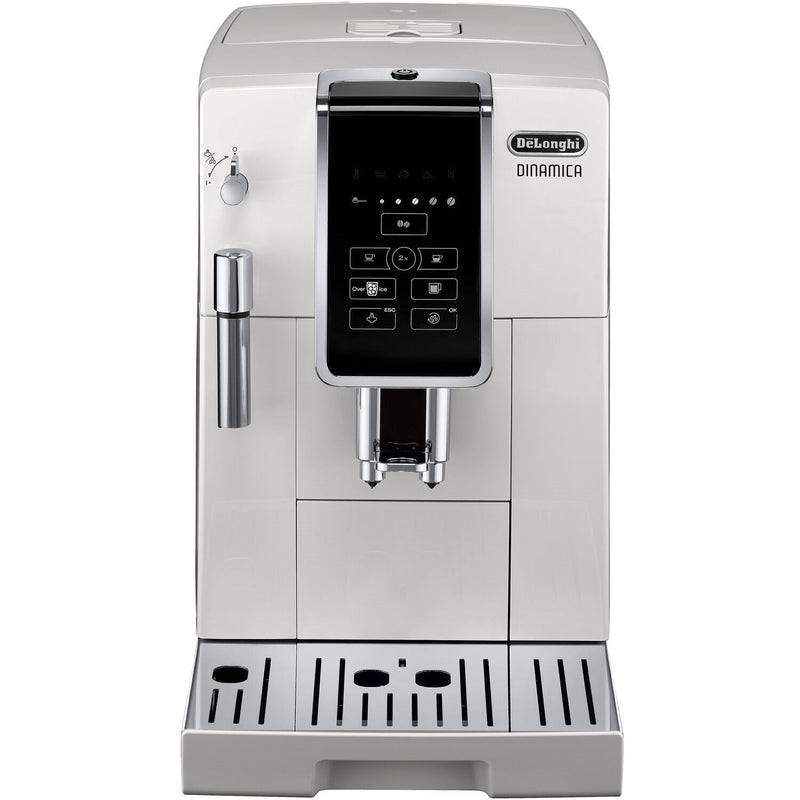 De'Longhi Dinamica Fully Automatic Coffee and Espresso Machine with Premium Manual Milk Frother in White ECAM35020W