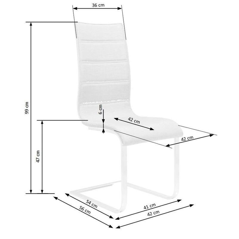 Maxima House Dining Set TORIA 7 pcs. modern white/ black glossy Dining Table with 2 self-storing leaves plus 6 chairs - HU0012K-104 - Backyard Provider