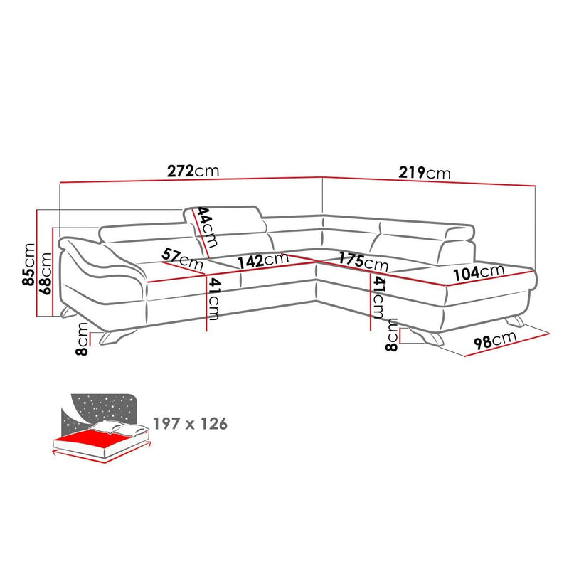 Sectional FULL size Sleeper Sofa BEAU with storage - Backyard Provider