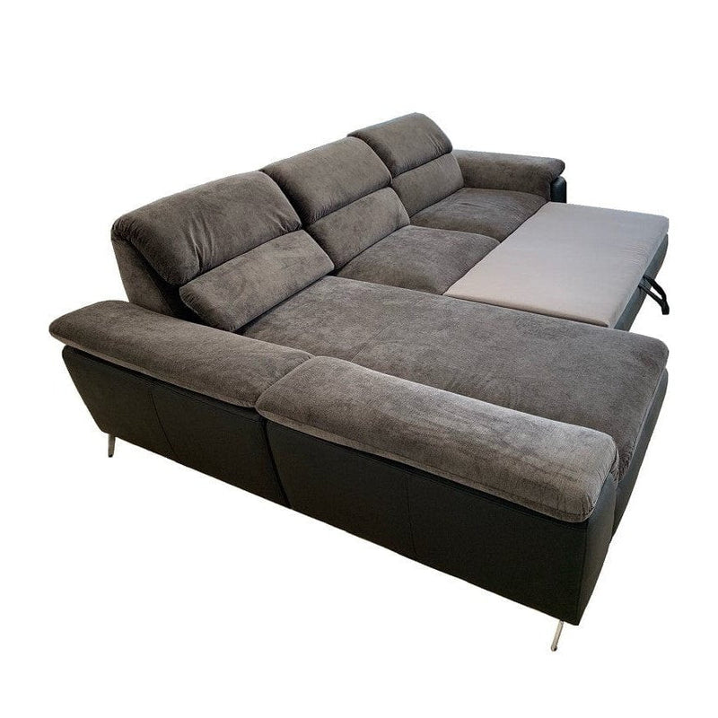 Sectional sleeper Sofa LOCO with storage, Gray/ Black - Backyard Provider