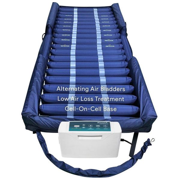 Low Air Loss Alternating Pressure Mattress with Air Bolsters, Cell-On-Cell - 36"x80"x8/11"