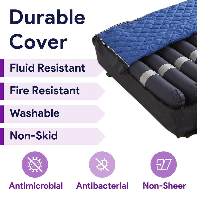 Low Air Loss Alternating Pressure Mattress, Side Air Bolsters, Cell-On-Cell -36x80x8/11"