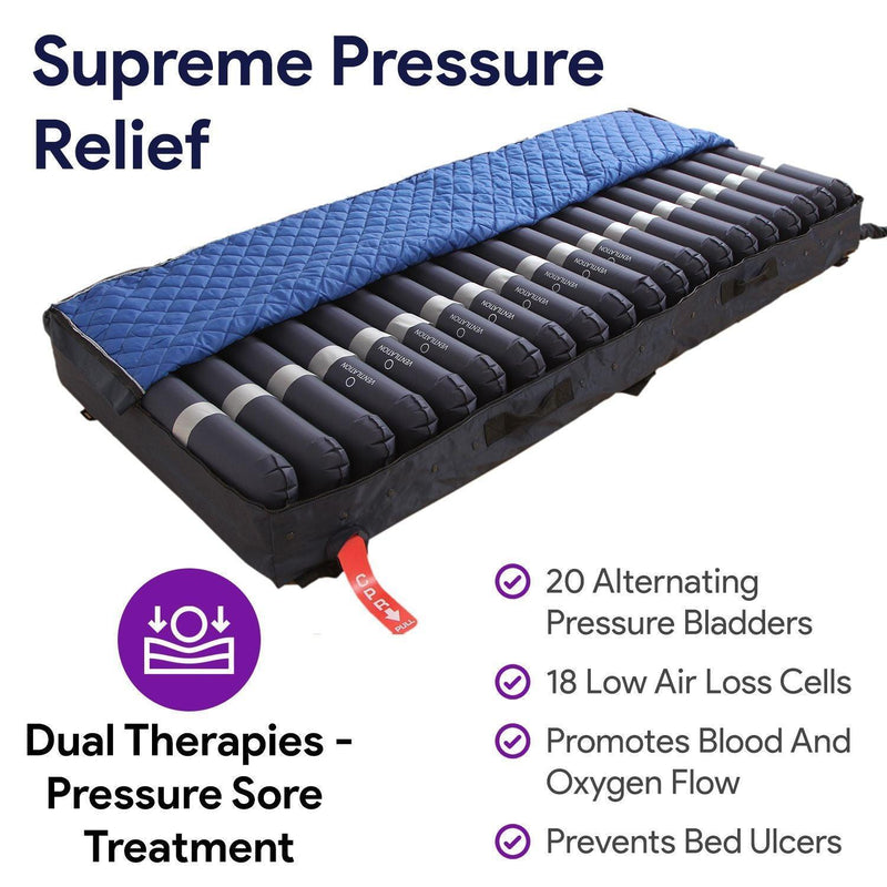 Low Air Loss Alternating Pressure Mattress with Digital Pump and 3" Fiber Base