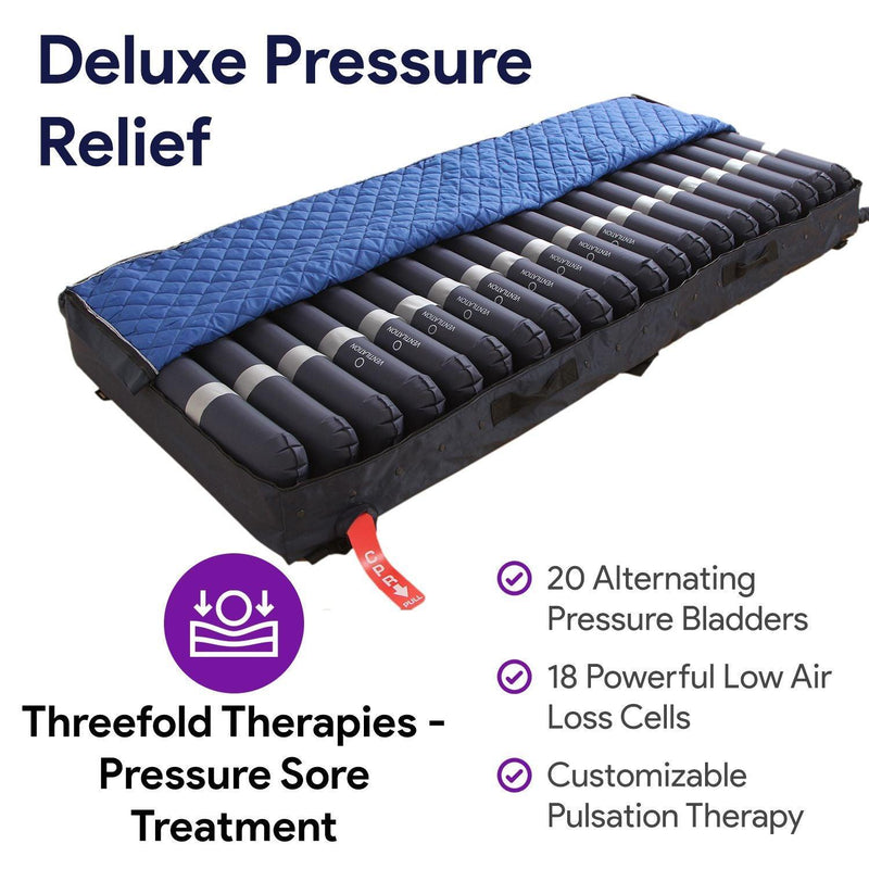 Low Air Loss Alternating Pressure Pulsation Mattress -Air Rails -36x80x8/11"