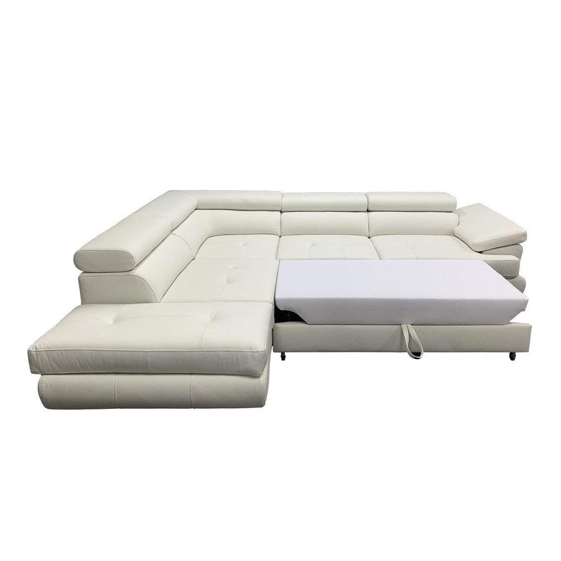 LUTON Leather Sectional Sleeper Sofa - Backyard Provider