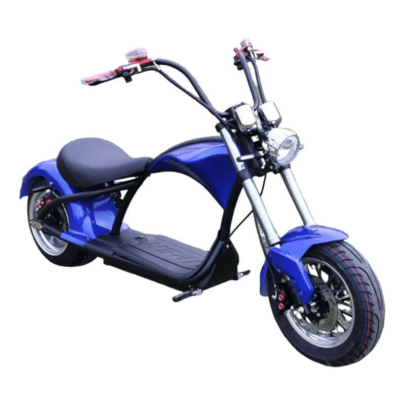 SoverSky M1 60V 2000W Fat Tire Electric Chopper Scooter - SOV-M1-BLUE