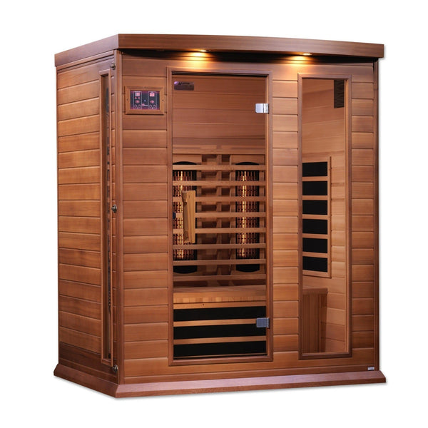 Maxxus 3-Person Full Spectrum Near Zero EMF Under 2MG Infrared Sauna Red Cedar