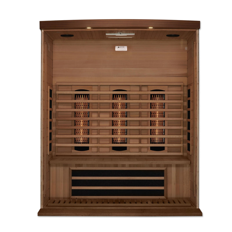 Maxxus 3-Person Full Spectrum Near Zero EMF Under 2MG Infrared Sauna Red Cedar