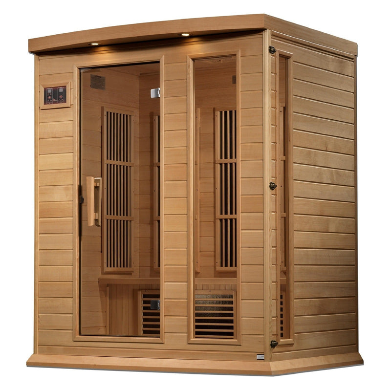 Maxxus 3-Person Low EMF Under 8MG FAR Infrared Sauna Canadian Hemlock