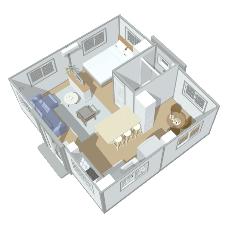 Modern Office Expandable Prefab Home 19ft x 20ft PM000119