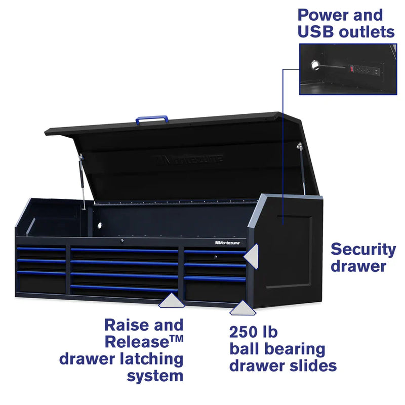 Montezuma 72" x 30" 10-Drawer Tool Chest BKM723010CH - Backyard Provider