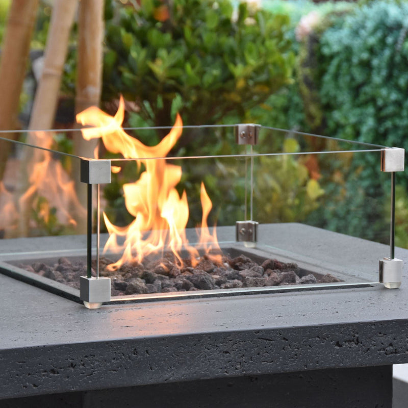 Elementi Montreal 34 in. x 34 in. Square Concrete Liquid Propane Fire Pit OFG221