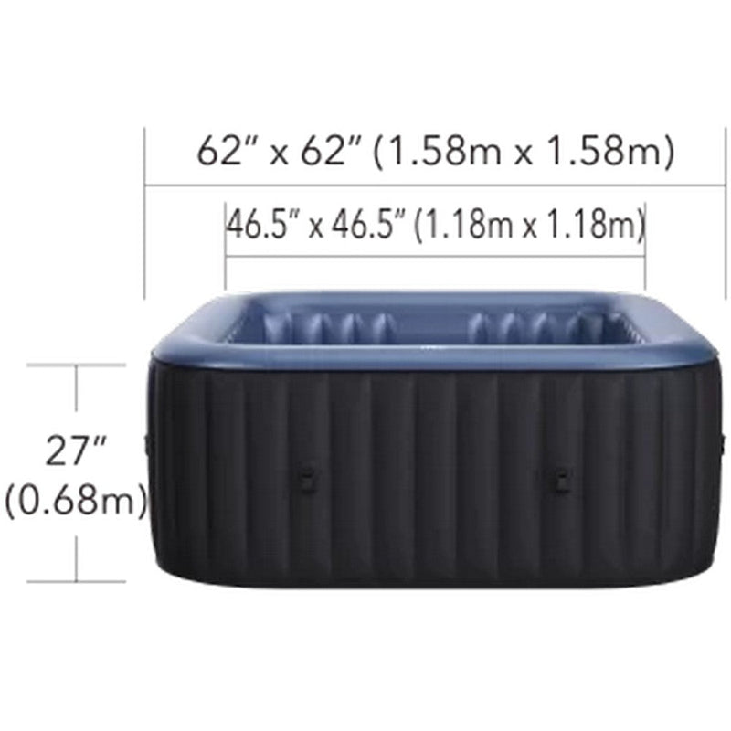 MSPA COMFORT Tekapo 6 Person Square Inflatable Tot Tub Spa