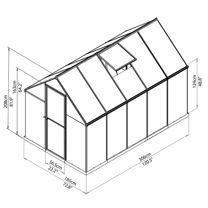 Palram - Mythos 6' x 10' Greenhouse - Silver - HG5010