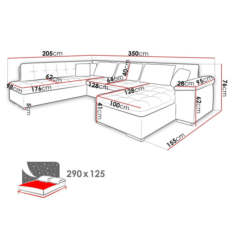 LEONARDO Sectional Sleeper Sofa - Backyard Provider