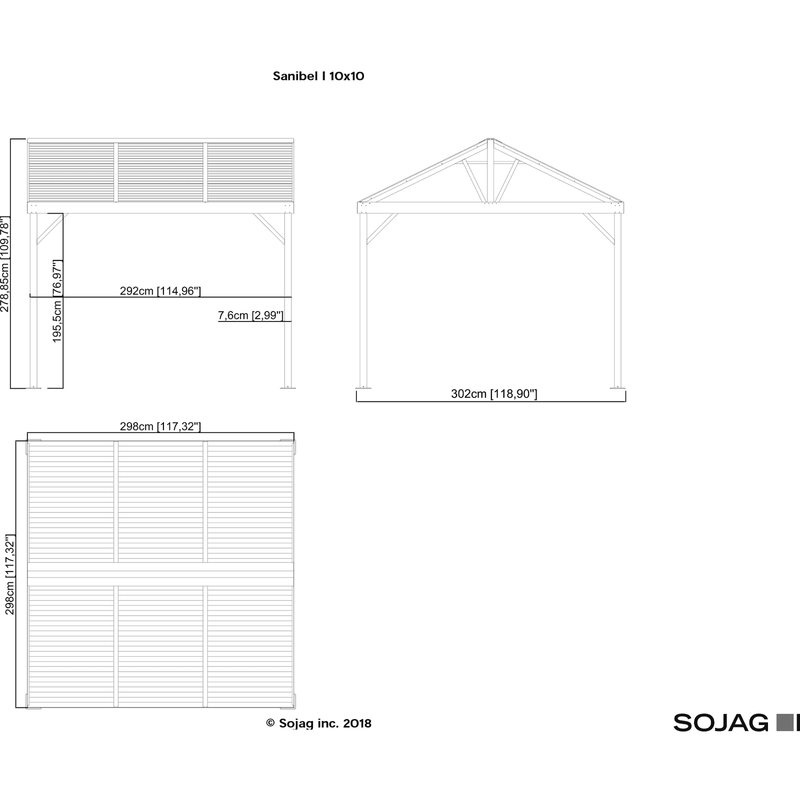 Sojag™ Sanibel I Gazebo Steel Roof with Mosquito Netting