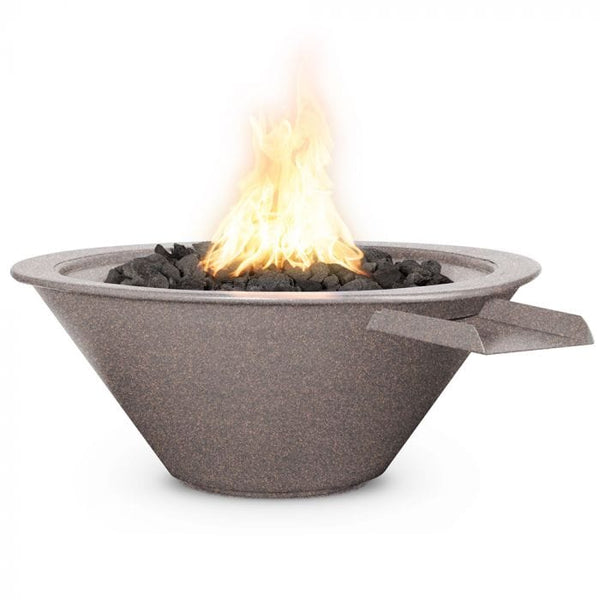 The Outdoor Plus OPT-RPCFW Cazo Powder Coated Fire and Water Bowl, Match Lit