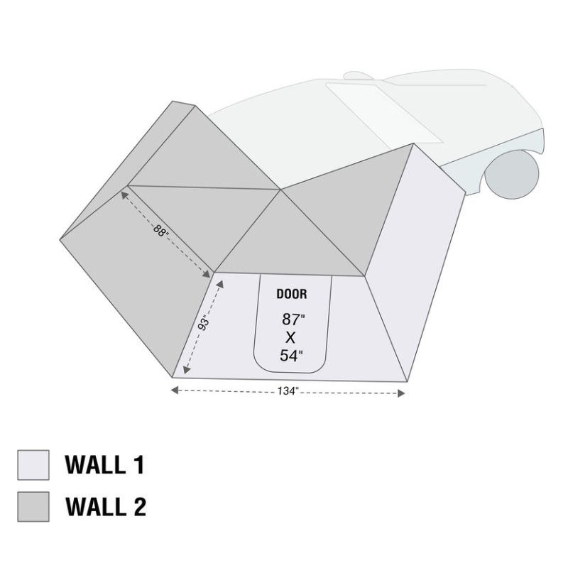 Overland Vehicle Systems Nomadic LT 270 Awning With Walls - 19579907