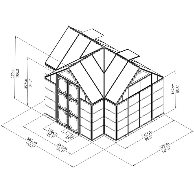 Palram - Canopia Chalet Greenhouse | 12 x 10