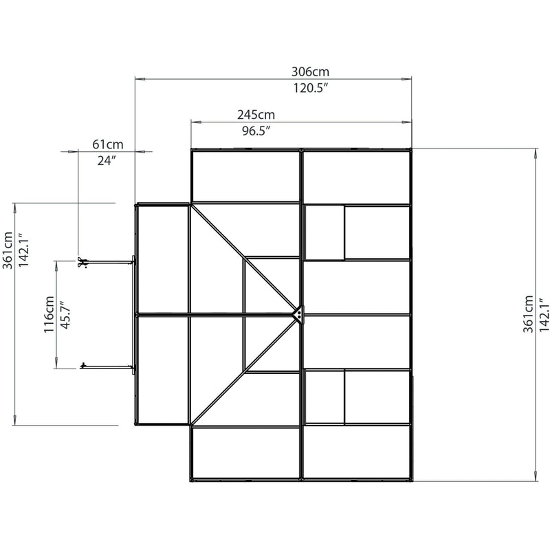 Palram - Canopia Chalet Greenhouse | 12 x 10