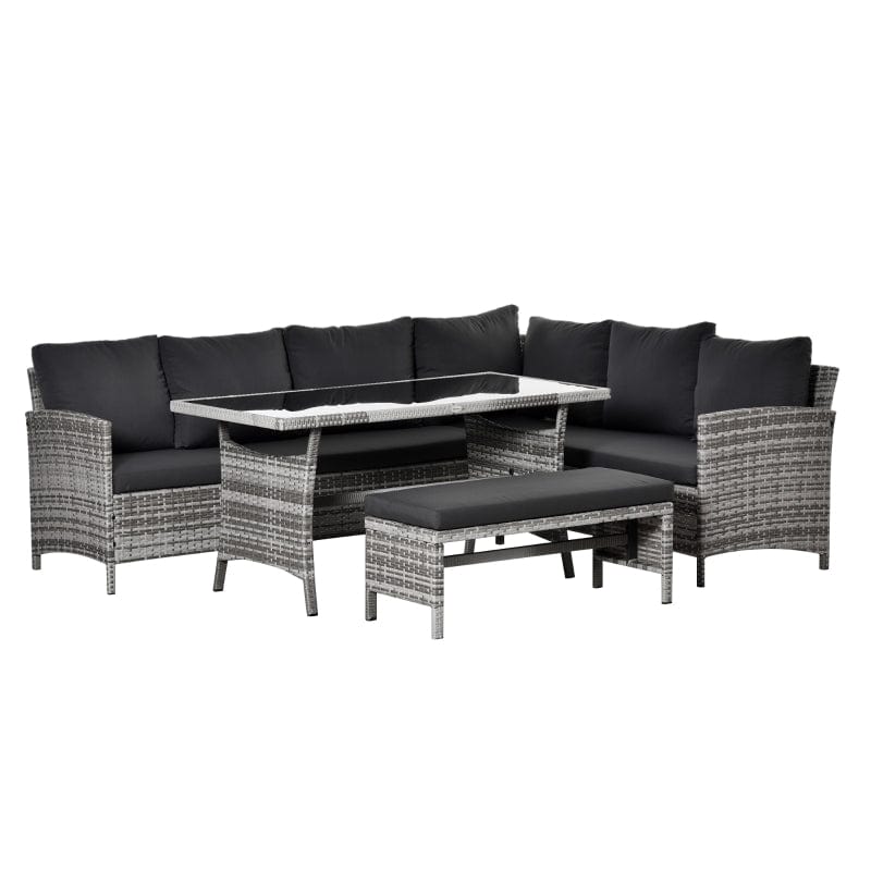 Outsunny 4 Piece Patio Wicker Dining Sets - 860-109CG