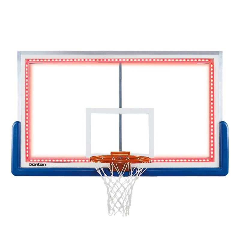 Porter 72"X42" Glass Pro Strut Basketball Backboard w/ LED Lights 204L1